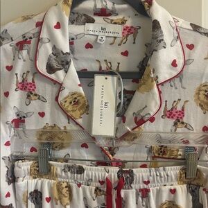 NWT Karen Neuburger Long Sleeve Pajama Set.  Medium.  Dogs with hearts